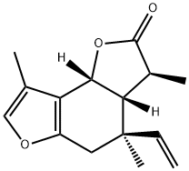 (3S)-3aβ,4,5,8bβ-Tetrahydro-3,4α,8-trimethyl-4-vinylbenzo[1,2-b:3,4-b']difuran-2(3H)-one 구조식 이미지