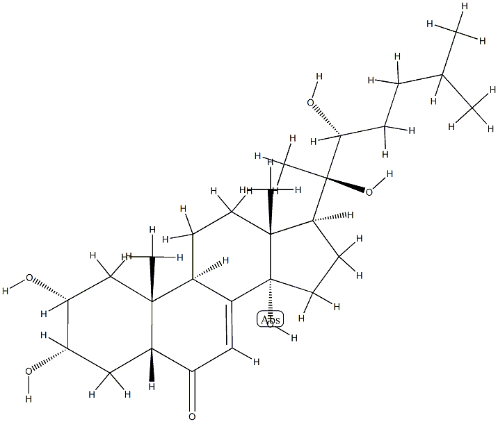 (22R)-2α,3α,14,20,22-Pentahydroxy-5β-cholest-7-en-6-one 구조식 이미지