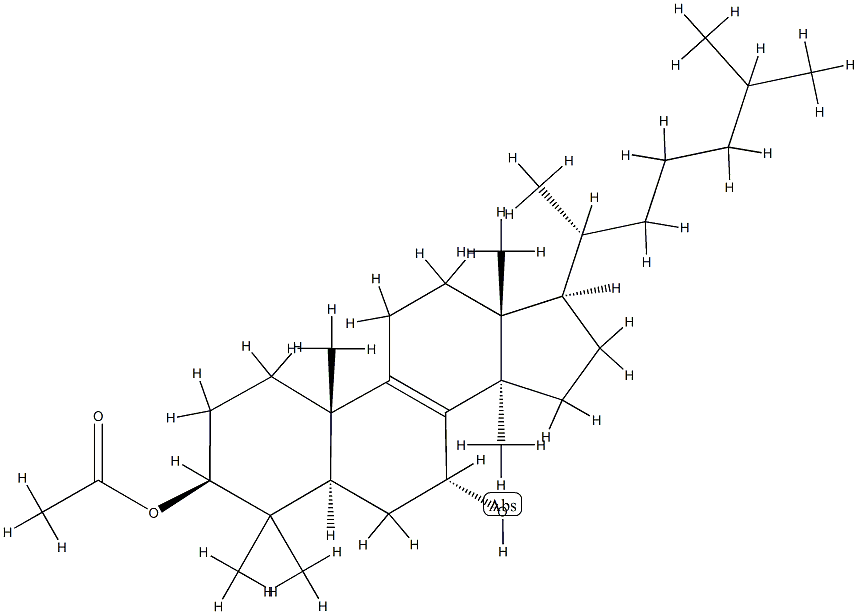 5α-Lanost-8-ene-3β,7α-diol 3-acetate Structure