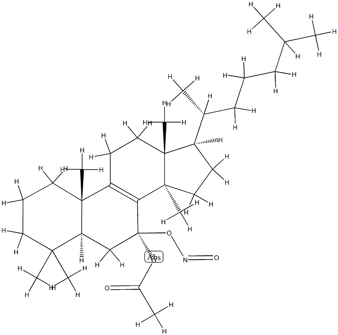 7β-(Nitrosooxy)lanost-8-en-7α-ol acetate Structure
