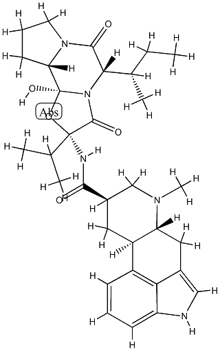 5'alpha(S)-sec-butyl-9,10alpha-dihydro-12'-hydroxy-2'-isopropylergotaman-3',6',18-trione Structure