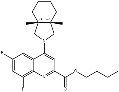 butyl 4-((3aR,7aS)-3a,7a-dimethyl-1H-isoindol-2(3H,3aH,4H,5H,6H,7H,7aH)-yl)-6,8-difluoroquinoline-2-carboxylate Structure