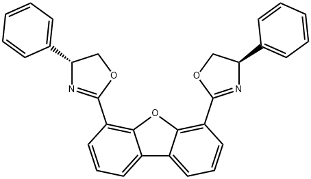 (4R,4'R)-2,2'-(4,6-Dibenzofurandiyl)bis[4,5-dihydro-4-phenyloxazole] 구조식 이미지