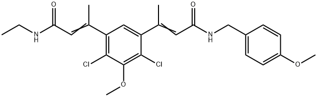 (Z)-3-(2,4-Dichloro-3-Methoxy-5-((Z)-4-((4-Methoxybenzyl)Amino)-4-Oxobut-2-En-2-Yl)Phenyl)-N-Ethylbut-2-Enamide(WXC02279) Structure