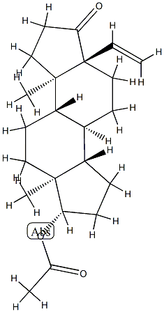 A-Nor-17β-acetyloxy-5-vinyl-5α-androstan-3-one Structure