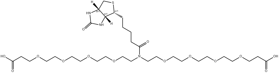 Biotin-NH(PEG4-acid)2 Structure