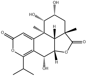 (1S)-1,2,3,3a,5aβ,6,10b,10cβ-Octahydro-1,2α,6α-trihydroxy-3aβ,10bα-dimethyl-7-isopropyl-4H,9H-furo[2',3',4':4,5]naphtho[2,1-c]pyran-4,9-dione 구조식 이미지