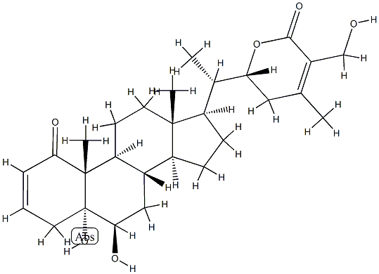 (22R)-5,6β,22,27-Tetrahydroxy-1-oxo-5α-ergosta-2,24-dien-26-oic acid δ-lactone Structure