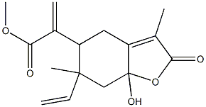 6-비닐-2,4,5,6,7,7a-헥사히드로-7a-히드록시-3,6-디메틸-α-메틸렌-2-옥소-5-벤조푸란아세트산메틸에스테르 구조식 이미지