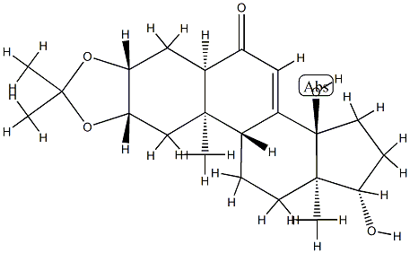 14,17β-Dihydroxy-2β,3β-(isopropylidenebisoxy)-5β-androst-7-en-6-one Structure