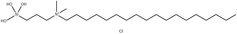 N,N-디메틸-N-[3-(트리하이드록시실일)프로필]-1-옥타데칸아미늄, 클로라이드 (1:1) 구조식 이미지