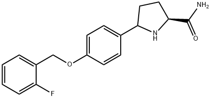 (2S)-5-(4-((2-fluorobenzyl)oxy)phenyl)pyrrolidine-2-carboxamide(WXC01712) 구조식 이미지