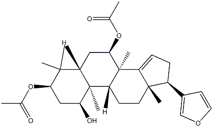(13α,17α)-3α,7α-Di(acetyloxy)-21,23-epoxy-4,4,8-trimethyl-24-nor-5α-chola-14,20,22-trien-1α-ol Structure