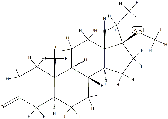(17S)-17-Methoxy-5α-pregnan-3-one Structure