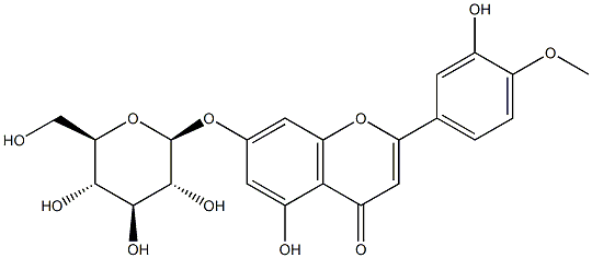 3',5-Dihydroxy-7-(β-D-glucopyranosyloxy)-4'-methoxyflavone Structure