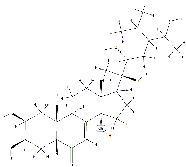 (22R,24ξ)-2β,3β,14,20,22,28-Hexahydroxy-5β-stigmast-7-en-6-one 구조식 이미지