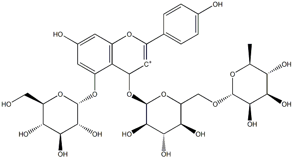 pelargonidin 3-O-rutinoside 5-O-beta-D-glucoside Structure
