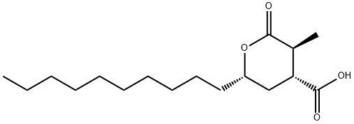 (3S)-6α-Decyltetrahydro-3β-methyl-2-oxo-2H-pyran-4α-carboxylic acid Structure