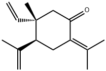 [4S,(+)]-2-Isopropylidene-4β-isopropenyl-5α-vinyl-5-methylcyclohexanone Structure