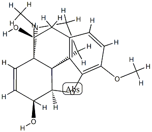 (13β,14β)-7,8-Didehydro-4,5α-epoxy-3-methoxy-17-methylhasubanan-6α,9α-diol Structure