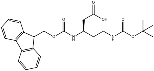 (R)-N-beta-(9H-Fluoren-9-yl)MethOxy]Carbonyl N-delta-(Tert-Butoxy)Carbonyl 3,5-diaminopentanoic acid Structure