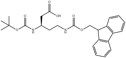 (R)-N-beta-(Tert-Butoxy)Carbonyl N-delta-(9H-Fluoren-9-yl)MethOxy]Carbonyl 3,5-diaminopentanoic acid Structure