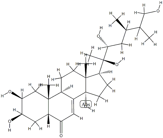 (22R)-2β,3β,14,20,22,26-Hexahydroxy-5β-ergost-7-en-6-one 구조식 이미지