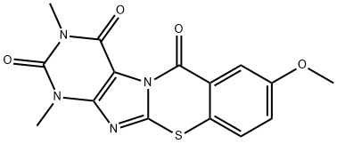 6H-Purino[8,7-b][1,3]benzothiazine-2,4,6(1H,3H)-trione,  8-methoxy-1,3-dimethyl- 구조식 이미지