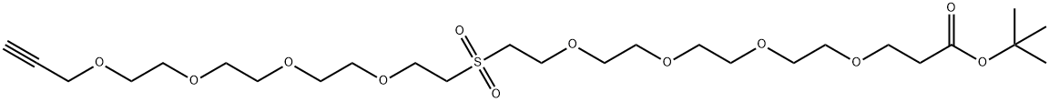 Propargyl-PEG4-Sulfone-PEG4-t-butyl ester Structure