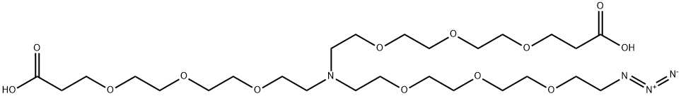 N-(Azido-PEG3)-N-bis(PEG3-acid) HCl salt Structure