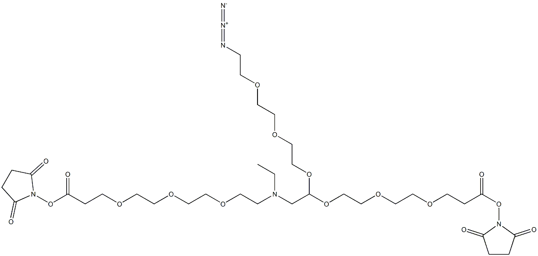 N-(Azido-PEG3)-N-Bis-(PEG3-NHS ester) Structure
