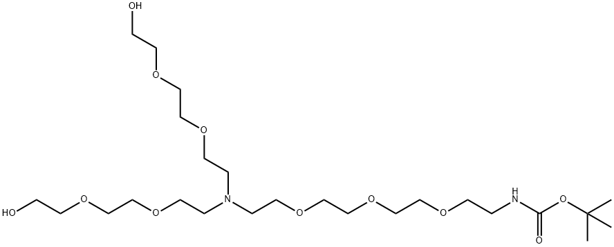N-(Boc-PEG3)-N-Bis-(PEG2-alcohol) Structure
