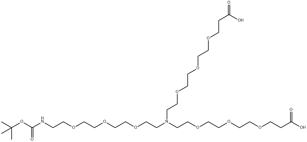 N-(Boc-PEG3)-N-Bis-(PEG3-acid) Structure