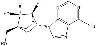 9-[2,5-Anhydro-4-C-(hydroxymethyl)-alpha-L-lyxofuranosyl]-9H-purin-6-amine 구조식 이미지