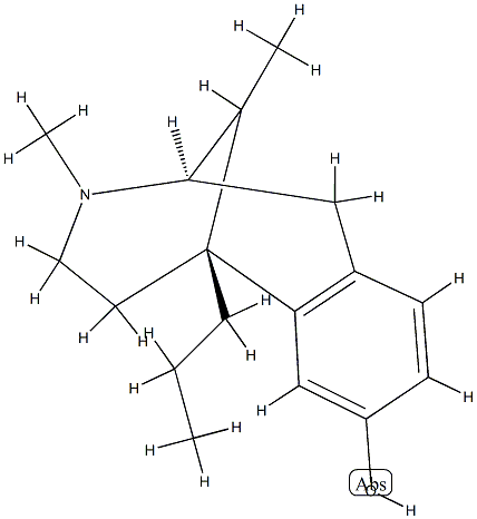 [2R,6R,(-)]-1,2,3,4,5,6-Hexahydro-3,11-dimethyl-6-propyl-2α,6α-methano-3-benzazocine-8-ol 구조식 이미지