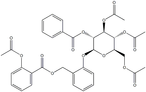 2-[(2-Acetoxybenzoyloxy)methyl]phenyl 2-O-benzoyl-3-O,4-O,6-O-triacetyl-β-D-glucopyranoside Structure