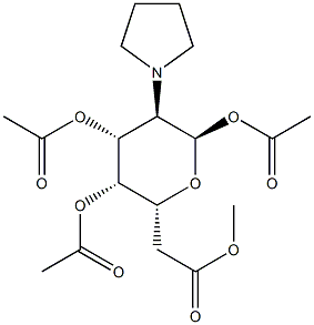 Glucopyranose, 2-deoxy-2-(1-pyrrolidinyl)-, 1,3,4,6-tetraacetate, alph a-D- Structure