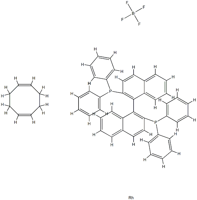 [Rh COD (S)-Binap]BF4, Rh 11.2% Structure