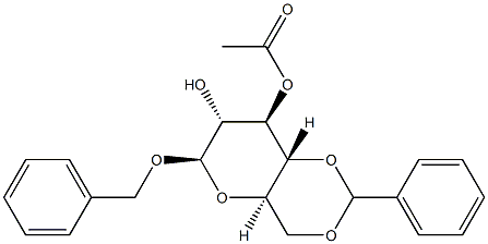 벤질4-O,6-O-벤질리덴-β-D-글루코피라노사이드3-아세테이트 구조식 이미지