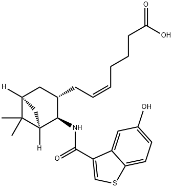 5-Heptenoic acid, 7-[(1R,2R,3S,5S)-2-[[(5-hydroxybenzo[b]thien-3-yl) 구조식 이미지