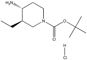 tert-butyl rac-(3R,4R)-4-amino-3-ethyl-1-piperidinecarboxylate hydrochloride 구조식 이미지