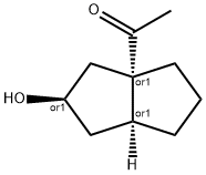 Ethanone, 1-[(2R,3aS,6aS)-hexahydro-2-hydroxy-3a(1H)-pentalenyl]-, rel- Structure