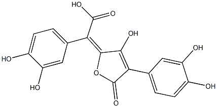 α-[4-(3,4-Dihydroxyphenyl)-3-hydroxy-5-oxofuran-2(5H)-ylidene]-3,4-dihydroxybenzeneacetic acid Structure