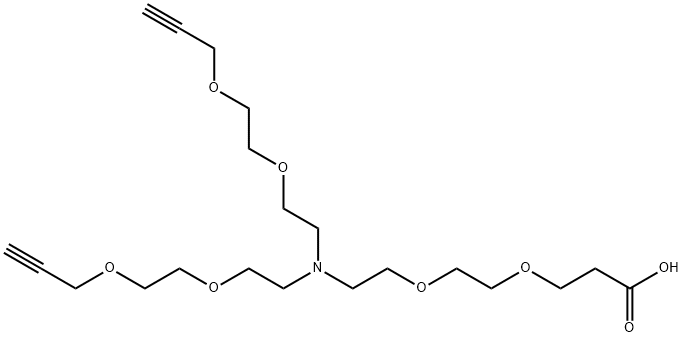 N-(Acid-PEG2)-N-bis(PEG2-propargyl) Structure