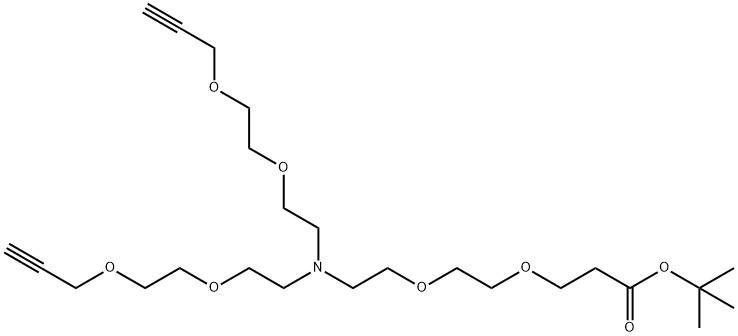 N-(t-butyl ester-PEG2)-N-bis(PEG2-propargyl) 구조식 이미지