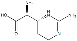 (4R,αS)-α-아미노-2-이미노헥사히드로피리미딘-4-아세트산 구조식 이미지
