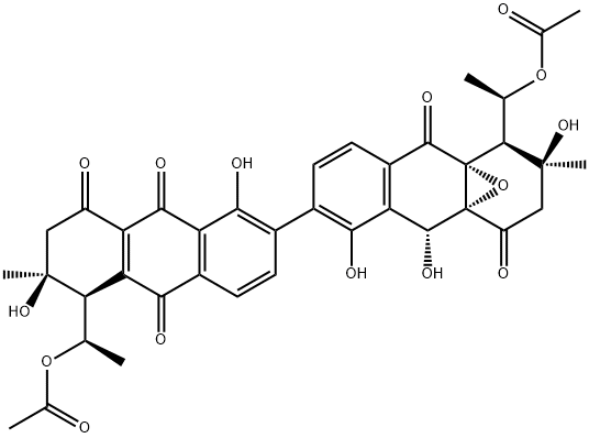 9-Deoxo-4aβ,9aβ-epoxy-4a,9a-dihydro-9β-hydroxyjulichrome Q 11,11'-diacetate 구조식 이미지