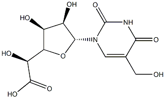 1-[3,4-Dihydro-5-(hydroxymethyl)-2,4-dioxopyrimidin-1(2H)-yl]-1-deoxy-β-D-allofuranuronic acid 구조식 이미지