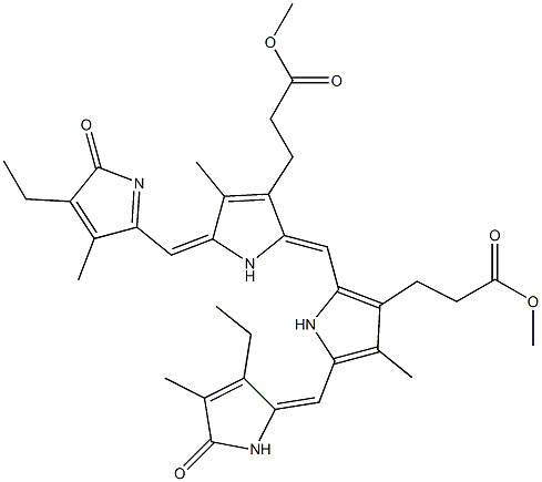 8,12-Dides(2-carboxyethyl)-8,12-bis[2-(methoxycarbonyl)ethyl]-31,32,181,182-tetrahydrobiliverdin Structure