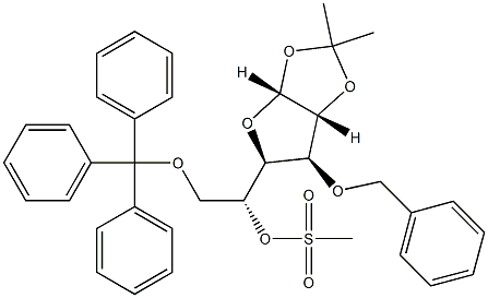 3-O-벤질-1,2-O-이소프로필리덴-6-O-트리틸-αD-글루코푸라노스 구조식 이미지